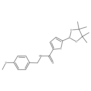 N-[(4-methoxyphenyl)methyl]-5-(4,4,5,5-tetramethyl-1,3,2-dioxaborolan-2-yl)thiophene-2-carboxamide结构式
