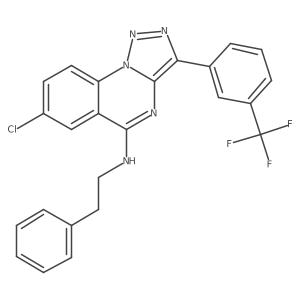 7-Chloro-N-(2-phenylethyl)-3-[3-(trifluoromethyl)phenyl]-[1,2,3]triazolo[1,5-A]quinazolin-5-amine结构式