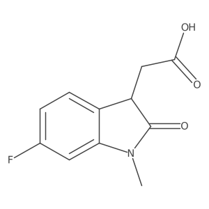 (6-Fluoro-1-methyl-2-oxo-2,3-dihydro-1H-indol-3-YL)acetic acid Structure