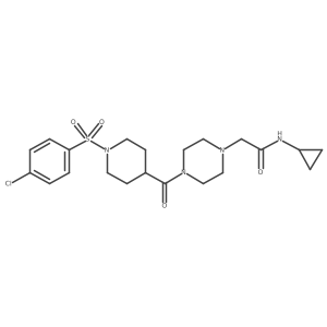 4-[[1-[(4-Chlorophenyl)sulfonyl]-4-piperidinyl]carbonyl]-N-cyclopropyl-1-piperazineacetamide Structure