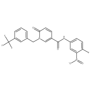 N-(4-fluoro-3-nitrophenyl)-6-oxo-1-(3-(trifluoromethyl)benzyl)-1,6-dihydropyridine-3-carboxamide结构式
