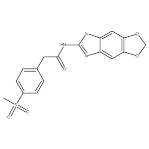 N-([1,3]dioxolo[4',5':4,5]benzo[1,2-d]thiazol-6-yl)-2-(4-(methylsulfonyl)phenyl)acetamide Structure