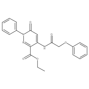 Ethyl 6-oxo-4-(2-phenoxyacetamido)-1-phenyl-1,6-dihydropyridazine-3-carboxylate结构式