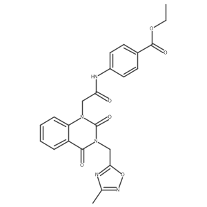 ethyl 4-(2-(3-((3-methyl-1,2,4-oxadiazol-5-yl)methyl)-2,4-dioxo-3,4-dihydroquinazolin-1(2H)-yl)acetamido)benzoate Structure