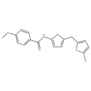 N-(5-((5-chlorothiophen-2-yl)methyl)-1,3,4-oxadiazol-2-yl)-4-methoxybenzamide结构式