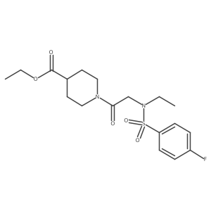 Ethyl 1-[2-[ethyl[(4-fluorophenyl)sulfonyl]amino]acetyl]-4-piperidinecarboxylate结构式