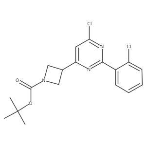 Tert-butyl 3-(6-chloro-2-(2-chlorophenyl)pyrimidin-4-yl)azetidine-1-carboxylate结构式