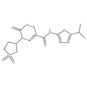 1-(1,1-dioxidotetrahydrothiophen-3-yl)-6-oxo-N-[(2E)-5-(propan-2-yl)-1,3,4-thiadiazol-2(3H)-ylidene]-1,4,5,6-tetrahydropyridazine-3-carboxamide Structure