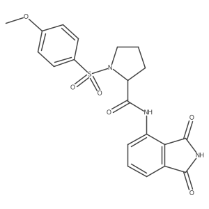 N-(1,3-dioxoisoindolin-4-yl)-1-((4-methoxyphenyl)sulfonyl)pyrrolidine-2-carboxamide结构式