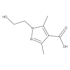 1-(2-hydroxyethyl)-3,5-dimethyl-1H-pyrazole-4-carboxylic acid Structure