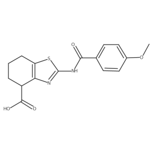 2-(4-Methoxybenzamido)-4,5,6,7-tetrahydrobenzo[d]thiazole-4-carboxylic acid结构式