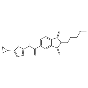 N-[(2E)-5-cyclopropyl-1,3,4-thiadiazol-2(3H)-ylidene]-2-(3-methoxypropyl)-1,3-dioxo-2,3-dihydro-1H-isoindole-5-carboxamide Structure