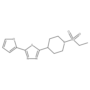 2-(1-(Ethylsulfonyl)piperidin-4-yl)-5-(furan-2-yl)-1,3,4-thiadiazole结构式