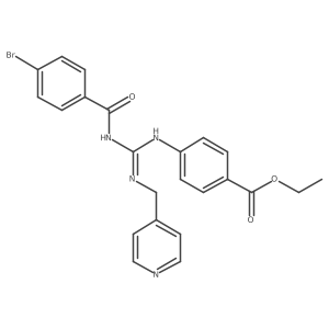 ethyl 4-({(1E)-[(4-bromobenzoyl)amino][(pyridin-4-ylmethyl)amino]methylene}amino)benzoate结构式