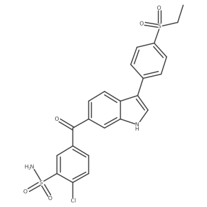2-Chloro-5-[3-(4-ethanesulfonyl-phenyl)-1h-indole-6-carbonyl]-benzenesulfonamide Structure