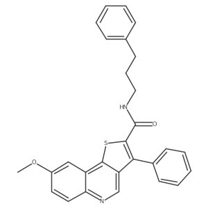 8-methoxy-3-phenyl-N-(3-phenylpropyl)thieno[3,2-c]quinoline-2-carboxamide Structure