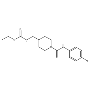 Ethyl ((1-((4-fluorophenyl)carbamoyl)piperidin-4-yl)methyl)carbamate结构式