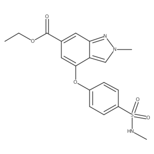 Ethyl 2-methyl-4-[4-[(methylamino)sulfonyl]phenoxy]-2H-indazole-6-carboxylate Structure