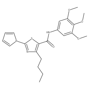 4-butyl-2-(1H-pyrrol-1-yl)-N-(3,4,5-trimethoxyphenyl)-1,3-thiazole-5-carboxamide Structure