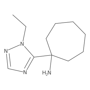 1-(1-ethyl-1H-1,2,4-triazol-5-yl)cycloheptan-1-amine结构式