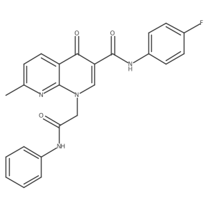 N-(4-fluorophenyl)-7-methyl-4-oxo-1-(2-oxo-2-(phenylamino)ethyl)-1,4-dihydro-1,8-naphthyridine-3-carboxamide结构式