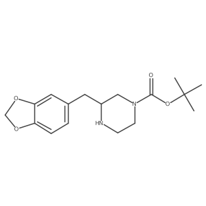 tert-Butyl (S)-3-(benzo[d][1,3]dioxol-5-ylmethyl)piperazine-1-carboxylate结构式
