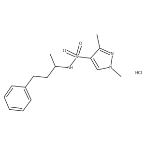 1,3-dimethyl-N-(4-phenylbutan-2-yl)-1H-pyrazole-4-sulfonamide hydrochloride结构式