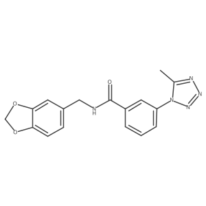 N-(1,3-benzodioxol-5-ylmethyl)-3-(5-methyl-1H-tetrazol-1-yl)benzamide Structure
