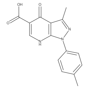 4-hydroxy-3-methyl-1-(p-tolyl)-1H-pyrazolo[3,4-b]pyridine-5-carboxylic acid结构式