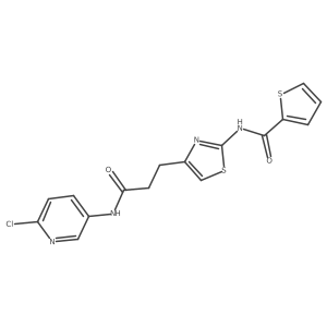N-(4-(3-((6-chloropyridin-3-yl)amino)-3-oxopropyl)thiazol-2-yl)thiophene-2-carboxamide Structure