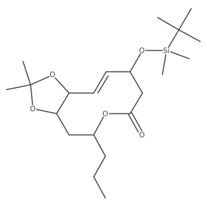 (3aS,5R,9S,10E,11aS)-9-{[Dimethyl(2-methyl-2-propanyl)silyl]oxy}-2,2-dimethyl-5-propyl-3a,4,5,8,9,11a-hexahydro-7H-[1,3]dioxolo[4,5-d]oxecin-7-one Structure