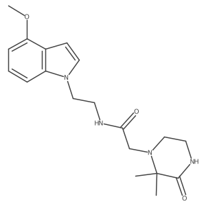 2-(2,2-dimethyl-3-oxopiperazino)-N-[2-(4-methoxy-1H-indol-1-yl)ethyl]acetamide结构式