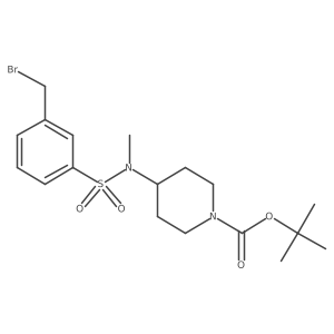 tert-Butyl 4-(3-(bromomethyl)-N-methylphenylsulfonamido)piperidine-1-carboxylate结构式