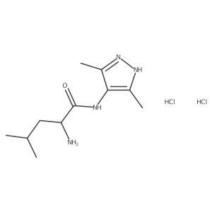 2-amino-N-(3,5-dimethyl-1H-pyrazol-4-yl)-4-methylpentanamide dihydrochloride Structure