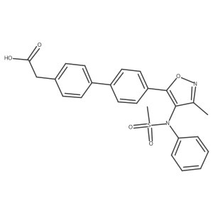 2-(4'-(3-Methyl-4-(phenylmethylsulfonamido)isoxazol-5-yl)-[1,1'-biphenyl]-4-yl)acetic acid Structure