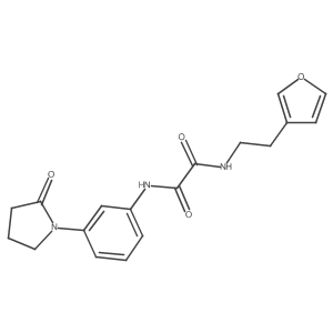 N1-(2-(furan-3-yl)ethyl)-N2-(3-(2-oxopyrrolidin-1-yl)phenyl)oxalamide结构式