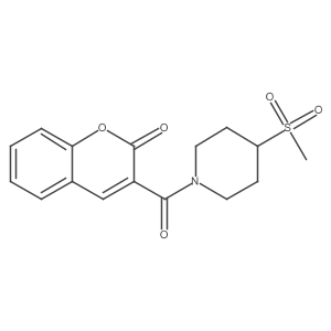 3-(4-(methylsulfonyl)piperidine-1-carbonyl)-2H-chromen-2-one结构式