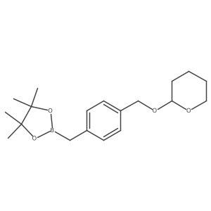 4,4,5,5-tetramethyl-2-(4-(((tetrahydro-2H-pyran-2-yl)oxy)methyl)benzyl)-1,3,2-dioxaborolane结构式
