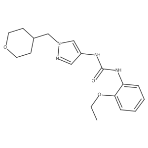 1-(2-ethoxyphenyl)-3-(1-((tetrahydro-2H-pyran-4-yl)methyl)-1H-pyrazol-4-yl)urea结构式