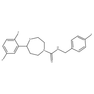 7-(2,5-difluorophenyl)-N-(4-fluorobenzyl)-1,4-thiazepane-4-carboxamide结构式