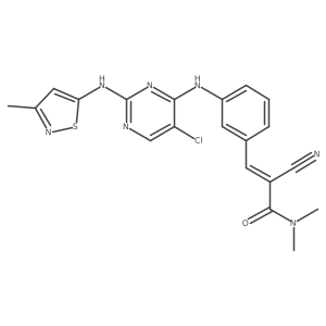 2-Propenamide, 3-[3-[[5-chloro-2-[(3-methyl-5-isothiazolyl)amino]-4-pyrimidinyl]amino]phenyl]-2-cyano-N,N-dimethyl- Structure