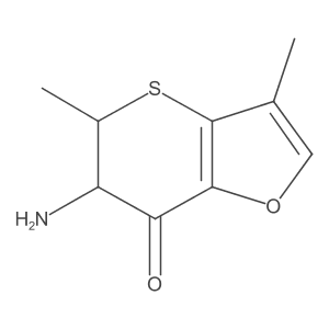7H-Thiopyrano[3,2-b]furan-7-one, 6-amino-5,6-dihydro-3,5-dimethyl- Structure
