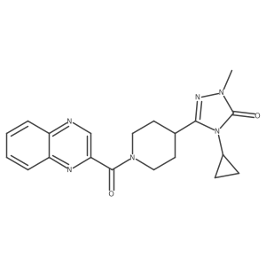 4-cyclopropyl-1-methyl-3-(1-(quinoxaline-2-carbonyl)piperidin-4-yl)-1H-1,2,4-triazol-5(4H)-one Structure