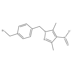 1-(4-(bromomethyl)benzyl)-3,5-dimethyl-4-nitro-1H-pyrazole结构式