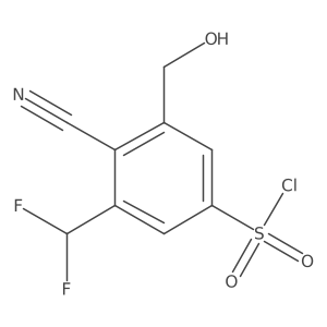 4-Cyano-3-(difluoromethyl)-5-(hydroxymethyl)benzene-1-sulfonyl chloride Structure