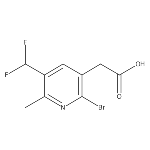 2-[2-bromo-5-(difluoromethyl)-6-methyl-3-pyridyl]acetic acid Structure