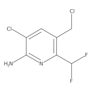 3-Chloro-5-(chloromethyl)-6-(difluoromethyl)pyridin-2-amine结构式