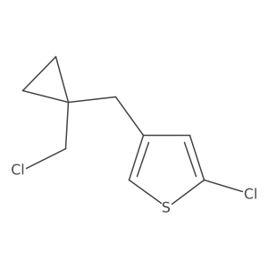 2-Chloro-4-{[1-(chloromethyl)cyclopropyl]methyl}thiophene结构式