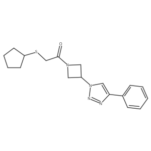 2-(cyclopentylthio)-1-(3-(4-phenyl-1H-1,2,3-triazol-1-yl)azetidin-1-yl)ethanone Structure