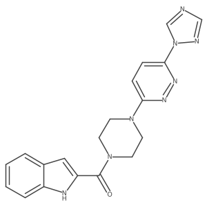 (4-(6-(1H-1,2,4-triazol-1-yl)pyridazin-3-yl)piperazin-1-yl)(1H-indol-2-yl)methanone结构式